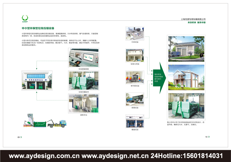 垃圾處理車樣本設計-環衛車輛畫冊設計-固廢處理裝置樣本設計-壓縮式垃圾車宣傳冊設計-上海奧韻品牌策略機構